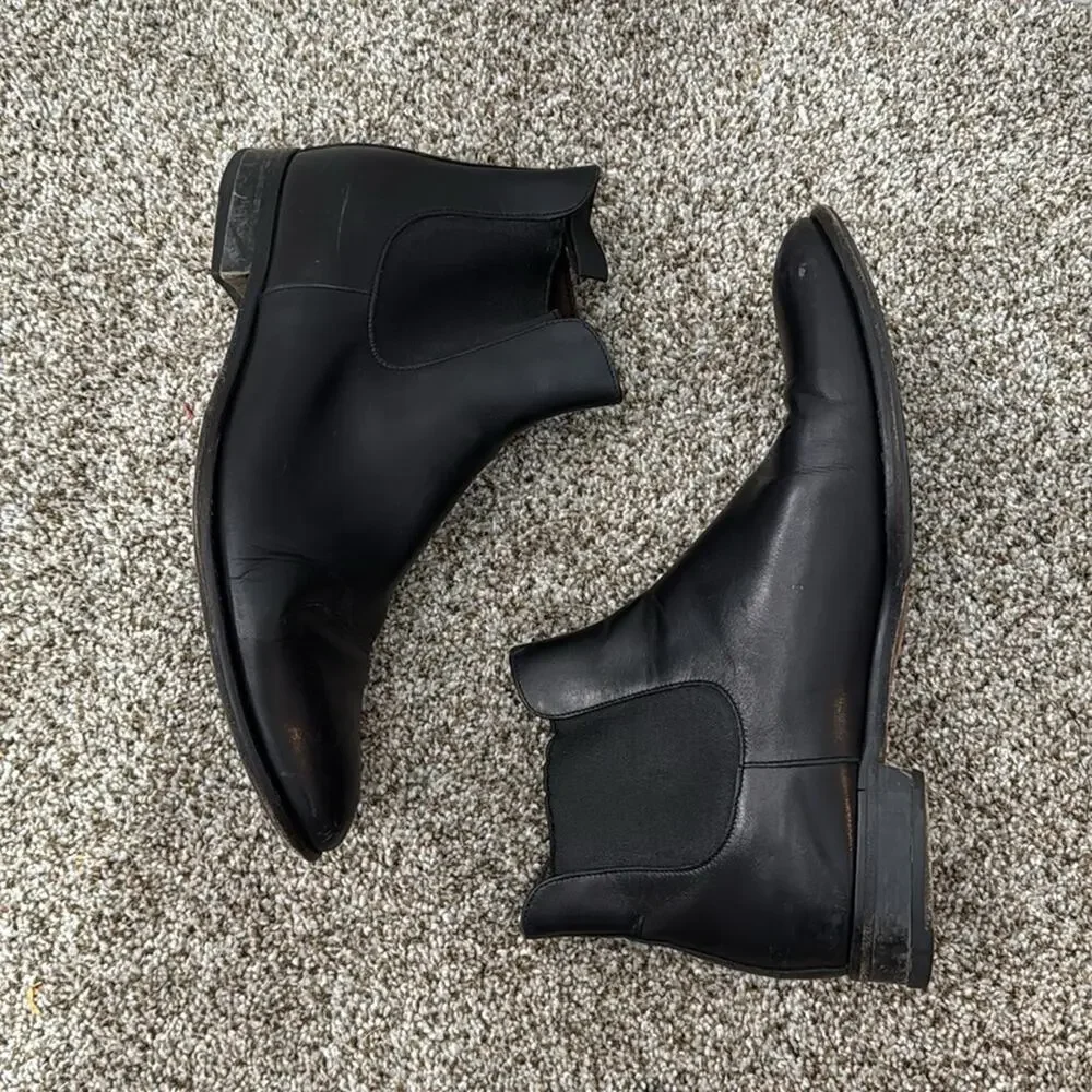 TO BOOT NEW YORK ADAM DERRICK Christophe Black Chelsea Book on Leather
